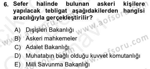 Yargı Örgütü Ve Tebligat Hukuku Dersi 2016 - 2017 Yılı (Final) Dönem Sonu Sınav Soruları 6. Soru