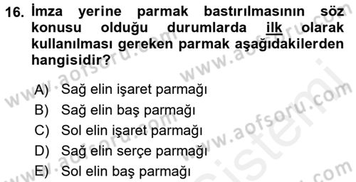 Yargı Örgütü Ve Tebligat Hukuku Dersi 2017 - 2018 Yılı 3 Ders Sınav Soruları 16. Soru