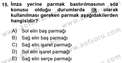 Yargı Örgütü Ve Tebligat Hukuku Dersi 2018 - 2019 Yılı 3 Ders Sınav Soruları 15. Soru