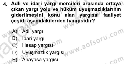 Yargı Örgütü Ve Tebligat Hukuku Dersi 2018 - 2019 Yılı 3 Ders Sınav Soruları 4. Soru