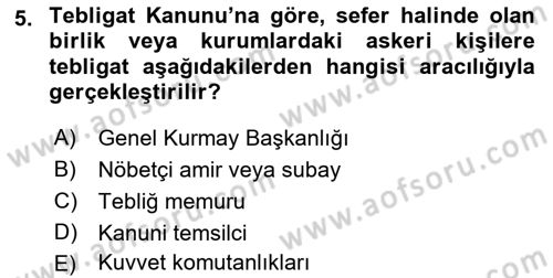 Yargı Örgütü Ve Tebligat Hukuku Dersi 2018 - 2019 Yılı 3 Ders Sınav Soruları 5. Soru