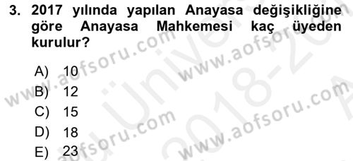 Yargı Örgütü Ve Tebligat Hukuku Dersi 2018 - 2019 Yılı (Vize) Ara Sınav Soruları 3. Soru