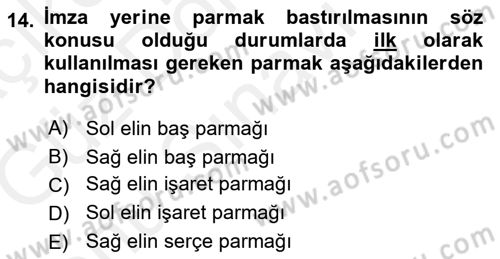Yargı Örgütü Ve Tebligat Hukuku Dersi 2018 - 2019 Yılı (Final) Dönem Sonu Sınav Soruları 14. Soru