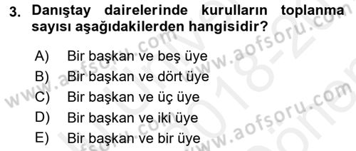Yargı Örgütü Ve Tebligat Hukuku Dersi 2018 - 2019 Yılı (Final) Dönem Sonu Sınav Soruları 3. Soru