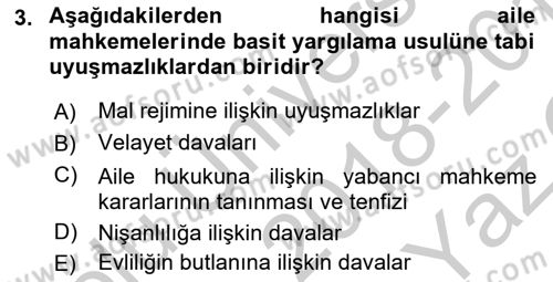 Yargı Örgütü Ve Tebligat Hukuku Dersi 2018 - 2019 Yılı Yaz Okulu Sınav Soruları 3. Soru