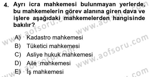 Yargı Örgütü Ve Tebligat Hukuku Dersi 2018 - 2019 Yılı Yaz Okulu Sınav Soruları 4. Soru