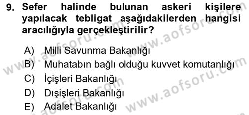 Yargı Örgütü Ve Tebligat Hukuku Dersi 2018 - 2019 Yılı Yaz Okulu Sınav Soruları 9. Soru