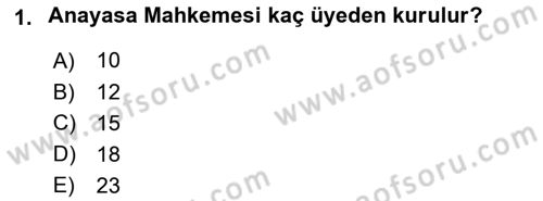Yargı Örgütü Ve Tebligat Hukuku Dersi 2019 - 2020 Yılı (Final) Dönem Sonu Sınav Soruları 1. Soru