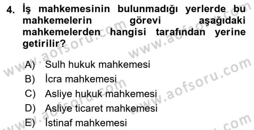 Yargı Örgütü Ve Tebligat Hukuku Dersi 2020 - 2021 Yılı Yaz Okulu Sınav Soruları 4. Soru