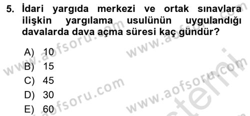 Yargı Örgütü Ve Tebligat Hukuku Dersi 2020 - 2021 Yılı Yaz Okulu Sınav Soruları 5. Soru