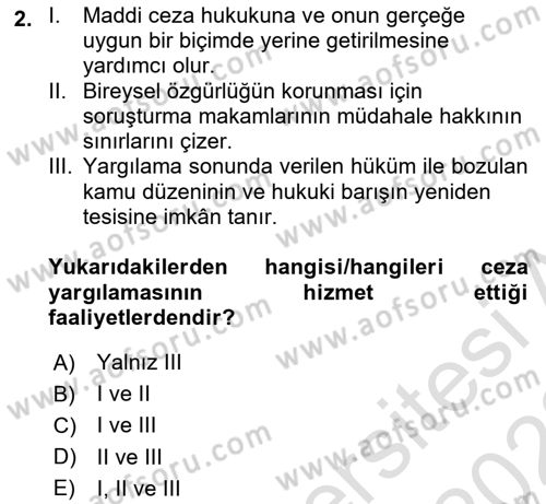 Yargı Örgütü Ve Tebligat Hukuku Dersi 2022 - 2023 Yılı (Final) Dönem Sonu Sınav Soruları 2. Soru