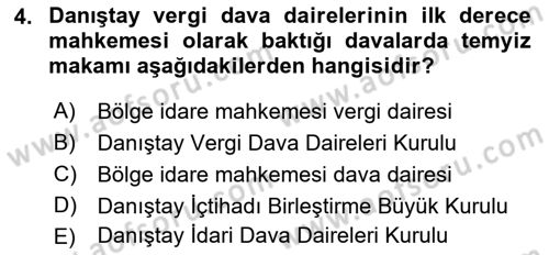 Yargı Örgütü Ve Tebligat Hukuku Dersi 2022 - 2023 Yılı (Final) Dönem Sonu Sınav Soruları 4. Soru