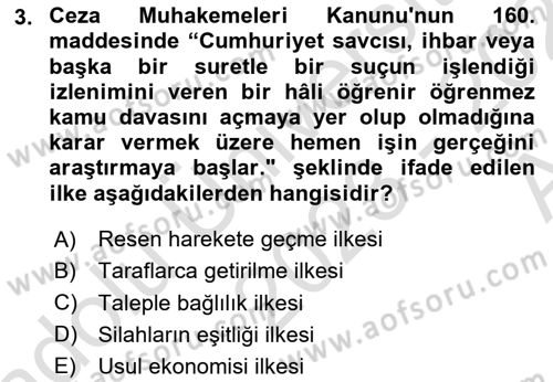 Yargı Örgütü Ve Tebligat Hukuku Dersi 2023 - 2024 Yılı (Vize) Ara Sınav Soruları 3. Soru