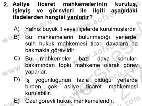 Yargı Örgütü Ve Tebligat Hukuku Dersi 2023 - 2024 Yılı (Final) Dönem Sonu Sınav Soruları 2. Soru