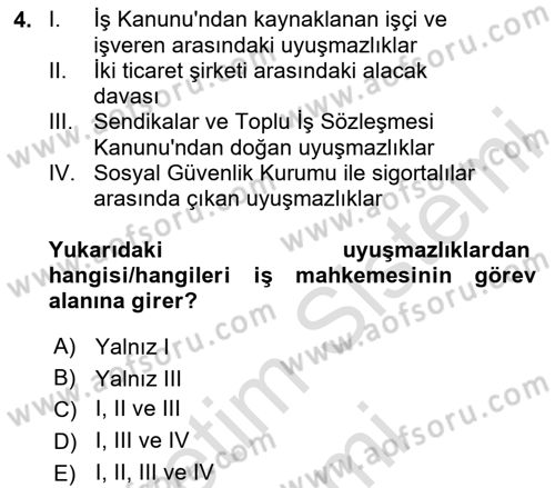 Yargı Örgütü Ve Tebligat Hukuku Dersi 2024 - 2025 Yılı (Final) Dönem Sonu Sınav Soruları 4. Soru