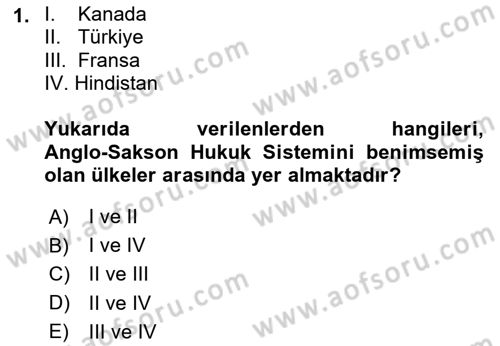 Yargı Örgütü Ve Tebligat Hukuku Dersi 2025 - 2026 Yılı (Final) Dönem Sonu Sınav Soruları 1. Soru