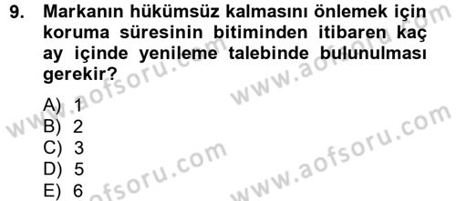 Ticaret Hukuku Dersi 2012 - 2013 Yılı (Vize) Ara Sınav Soruları 9. Soru