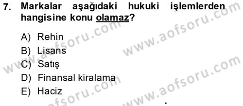 Ticaret Hukuku Dersi 2013 - 2014 Yılı (Vize) Ara Sınav Soruları 7. Soru