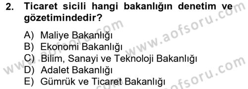 Ticaret Hukuku Dersi 2013 - 2014 Yılı (Final) Dönem Sonu Sınav Soruları 2. Soru