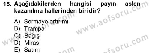 Ticaret Hukuku Dersi 2013 - 2014 Yılı Tek Ders Sınav Soruları 15. Soru