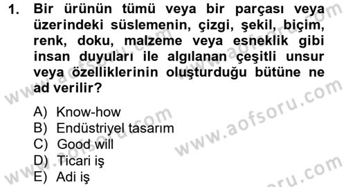 Ticaret Hukuku Dersi 2014 - 2015 Yılı Tek Ders Sınav Soruları 1. Soru