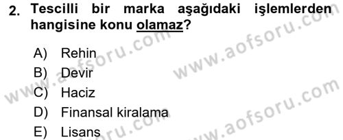 Ticaret Hukuku Dersi 2015 - 2016 Yılı (Final) Dönem Sonu Sınav Soruları 2. Soru