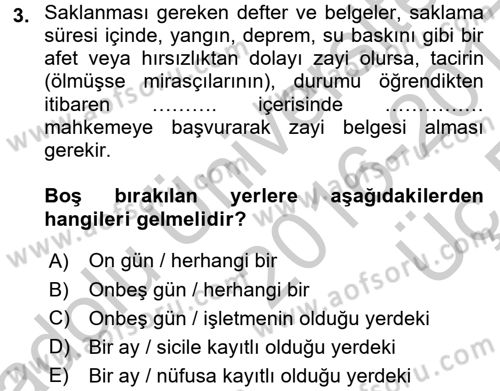 Ticaret Hukuku Dersi 2016 - 2017 Yılı 3 Ders Sınav Soruları 3. Soru