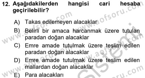 Ticaret Hukuku Dersi 2016 - 2017 Yılı (Vize) Ara Sınav Soruları 12. Soru