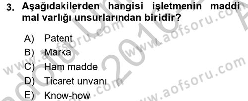 Ticaret Hukuku Dersi 2016 - 2017 Yılı (Vize) Ara Sınav Soruları 3. Soru
