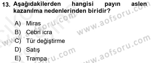 Ticaret Hukuku Dersi 2017 - 2018 Yılı 3 Ders Sınav Soruları 13. Soru