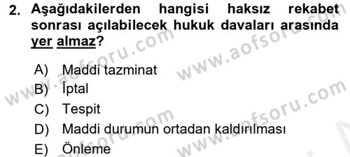 Ticaret Hukuku Dersi 2017 - 2018 Yılı 3 Ders Sınav Soruları 2. Soru