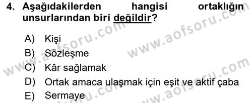 Ticaret Hukuku Dersi 2017 - 2018 Yılı 3 Ders Sınav Soruları 4. Soru