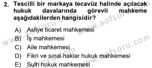 Ticaret Hukuku Dersi 2018 - 2019 Yılı 3 Ders Sınav Soruları 2. Soru