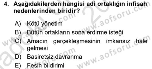 Ticaret Hukuku Dersi 2018 - 2019 Yılı 3 Ders Sınav Soruları 4. Soru