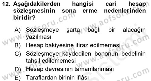Ticaret Hukuku Dersi 2018 - 2019 Yılı (Vize) Ara Sınav Soruları 12. Soru