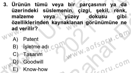 Ticaret Hukuku Dersi 2021 - 2022 Yılı (Vize) Ara Sınav Soruları 3. Soru
