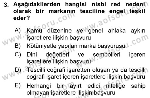 Ticaret Hukuku Dersi 2024 - 2025 Yılı Yaz Okulu Sınav Soruları 3. Soru