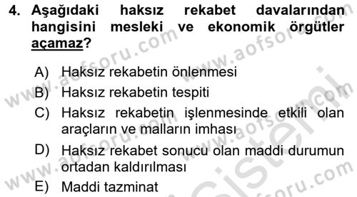 Ticaret Hukuku Dersi 2025 - 2026 Yılı Yaz Okulu Sınav Soruları 4. Soru