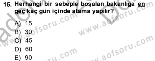 Anayasa Hukuku Dersi 2014 - 2015 Yılı (Final) Dönem Sonu Sınav Soruları 15. Soru