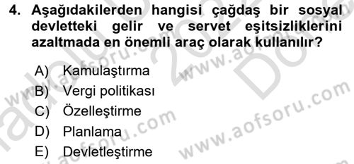 Anayasa Hukuku Dersi 2022 - 2023 Yılı (Final) Dönem Sonu Sınavı 4. Soru