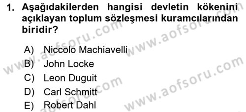 Anayasa Hukuku Dersi 2023 - 2024 Yılı (Vize) Ara Sınav Soruları 1. Soru