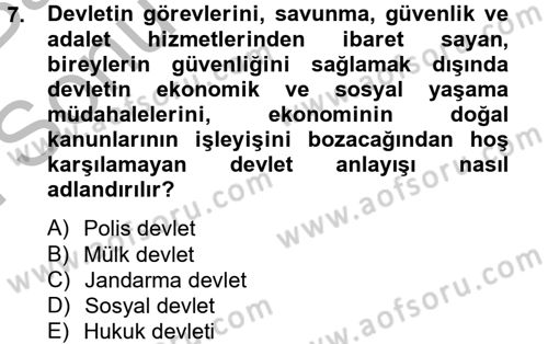 İdare Hukuku Dersi 2012 - 2013 Yılı (Final) Dönem Sonu Sınav Soruları 7. Soru