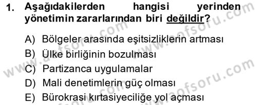 İdare Hukuku Dersi 2014 - 2015 Yılı (Final) Dönem Sonu Sınav Soruları 1. Soru