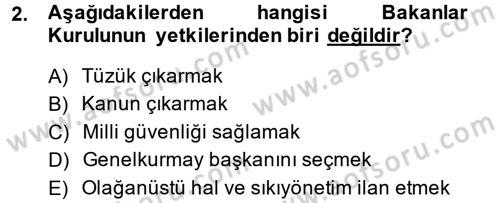 İdare Hukuku Dersi 2014 - 2015 Yılı (Final) Dönem Sonu Sınav Soruları 2. Soru