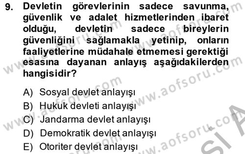 İdare Hukuku Dersi 2014 - 2015 Yılı (Final) Dönem Sonu Sınav Soruları 9. Soru