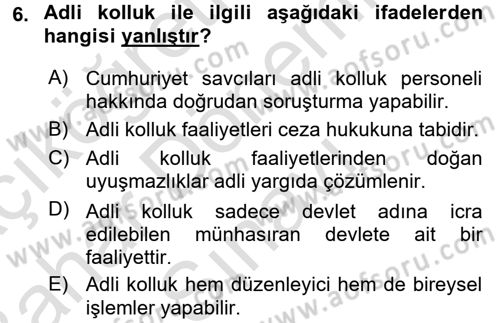 İdare Hukuku Dersi 2015 - 2016 Yılı (Final) Dönem Sonu Sınav Soruları 6. Soru