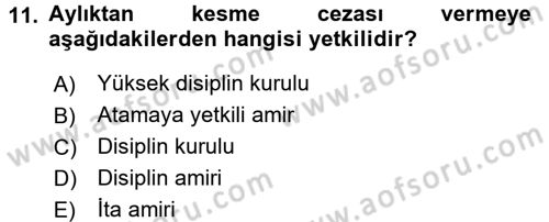 İdare Hukuku Dersi 2016 - 2017 Yılı 3 Ders Sınav Soruları 11. Soru