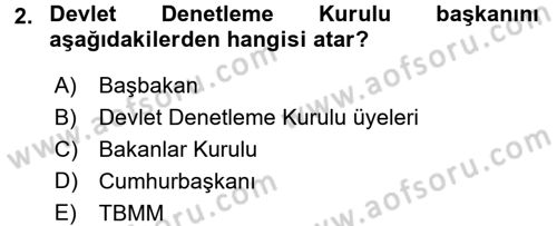 İdare Hukuku Dersi 2016 - 2017 Yılı 3 Ders Sınav Soruları 2. Soru
