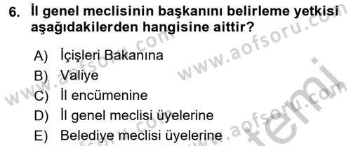 İdare Hukuku Dersi 2016 - 2017 Yılı (Vize) Ara Sınav Soruları 6. Soru