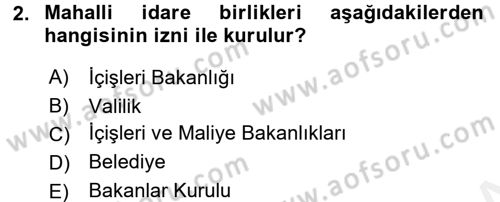 İdare Hukuku Dersi 2017 - 2018 Yılı (Final) Dönem Sonu Sınavı 2. Soru